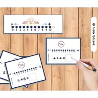 Aperçu - Apprentissages en autonomie - Additions-soustractions avec ligne de Numéros.132 cartes. - Page de couverture