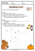 Vorschau - Arbeitsblätter - Autumn: Kreuzworträtsel / Vocabulary quiz - Seite 1