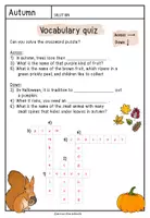 Vorschau - Arbeitsblätter - Autumn: Kreuzworträtsel / Vocabulary quiz - Seite 3