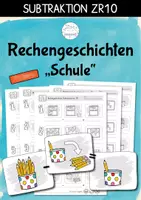 Vorschau - Arbeitsblätter - Rechengeschichten "Schule" | Subtraktion ZR10 - Deckblatt