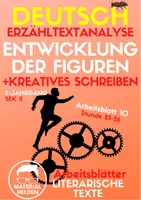 Vorschau - Arbeitsblätter - Entwicklung der Figuren + Kreatives Schreiben (Kafka AB 10) - Deckblatt