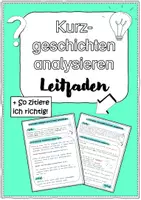 Vorschau - Arbeitsblätter - Leitfaden: Eine Kurzgeschichte analysieren (+ Zitierhilfe) - Deckblatt