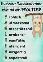 Vorschau - Poster - In diesem Klassenzimmer - Poster für deine Faultierklasse - Deckblatt