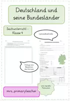 Vorschau - Arbeitsblätter - Deutschland und seine Bundesländer, Sachunterricht Klasse 4 - Deckblatt