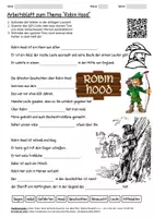 Vorschau - Arbeitsblätter - Lernposter + Arbeitsblatt "Robin Hood" + Onlineübung & MP3 + Mindmap + Infografik - Seite 1