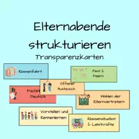 Vorschau - Präsentationen/Tafelbilder - Transparenzkarten zur Strukturierung von Elternabenden - Deckblatt