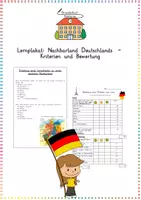 Vorschau - Arbeitsblätter - Nachbarländer Deutschlands: Plakat-Kriterien & Bewertung - Sachunterricht - Kl. 3/4 - Deckblatt