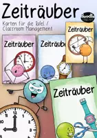 Vorschau - Poster - Nette Zeiträuber bzw. Zeitdiebe - Karten für die Tafel / Klassenzimmer - Deckblatt