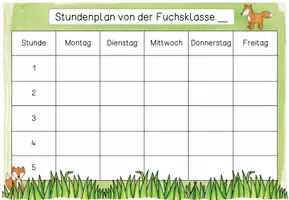 Vorschau - Poster - Vorlage Stundenplan Fuchsklasse - Seite 2