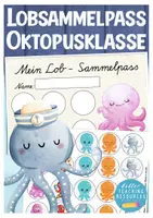 Vorschau - Fördermaterial/Inklusion - Oktopusklasse Grundschule Lobkärtchen Lob Sammelpass Oktopus - Deckblatt