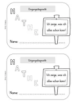 Vorschau - Anderer Materialtyp - Eingangsdiagnostik 1. Klasse Mathe inklusive Auswertung - Seite 1