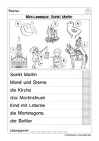 Vorschau - Arbeitsblätter - Lesespur Sankt Martin - Seite 1