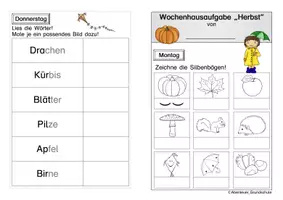 Vorschau - Arbeitsblätter - Wochenhausaufgaben Klasse 1 und 2 - Seite 2