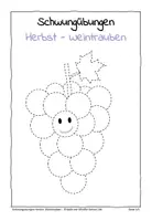 Vorschau - Arbeitsblätter - Schwungübungen Herbst: Weintrauben - Deckblatt