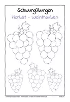 Vorschau - Arbeitsblätter - Schwungübungen Herbst: Weintrauben - Seite 1