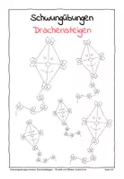 Vorschau - Arbeitsblätter - Schwungübungen Herbst: Drachensteigen - Seite 1