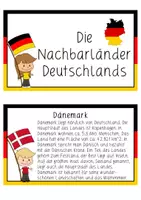 Vorschau - Aufgabenkarten - Nachbarländer Deutschlands: Wissenskarten & Kartei - Sachunterricht - Kl. 3/4 - Seite 1