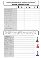 Vorschau - Arbeitsblätter - Zusammengesetzte Wörter inkl. Verb- und Adjektivzusammensetzungen (Farbgebung nach Montessori) - Seite 3