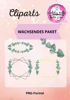 Vorschau - selbst erstellte Cliparts/Grafiken - Clipart Eukalyptus, Elemente und Kränze für Arbeitsblätter, wachsendes Paket - Deckblatt