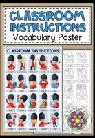 Vista previa - Hojas de trabajo - Classroom Instructions - Vocabulary Poster (Colour and b/w) - Portada