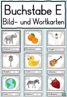 Vorschau - Fördermaterial/Inklusion - Buchstabe E - Bild- und Wortkarten - Buchstabeneinführung DaZ / Deutsch - Deckblatt