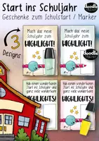 Vorschau - Mal- und Bastelvorlagen - Start ins Schuljahr - Geschenk Textmarker / Highlight - Deckblatt