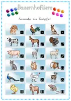 Vorschau - Spiele - Bauernhoftiere: Würfelspiel (Knöpfe sammeln) - DaZ / Deutsch - Kl. 1/2 - Seite 2