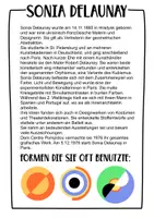 Vorschau - Arbeitsblätter - Sonia Delaunay - Steckbrief und Weitermalbilder für den Kunstunterricht - Seite 1