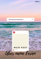 Vorschau - Arbeitsblätter - Über die Ferien berichten mal anders - Wiedersehen nach den Ferien - hashtags - Seite 1