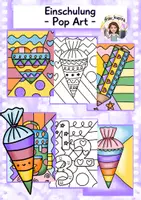 Vorschau - Mal- und Bastelvorlagen - Einschulung Pop Art, Kunst Grundschule - Deckblatt