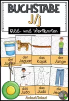 Vorschau - Fördermaterial/Inklusion - Buchstabe J/j - Bildkarten und Wortkarten - Deckblatt