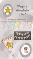 Vorschau - Anderer Materialtyp - Wimpel / Wimpelkette Stern / Sternklasse "Herzlich Willkommen" - Deckblatt