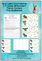 Vorschau - Arbeitsblätter - Neue Linien Lineatur Schüttelsätze Zootiere - Deckblatt