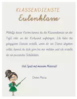 Vorschau - Poster - Klassendienste für die Eulenklasse - Seite 1