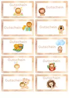 Vorschau - selbst erstellte Cliparts/Grafiken - Gutscheine Löwenklasse Löwe Tier Klassentier Gutschein - Deckblatt
