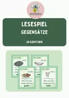 Vorschau - Spiele - Ich habe - Wer hat? / Lesespiel - Gegensätze 2. Klasse DAZ - Deckblatt