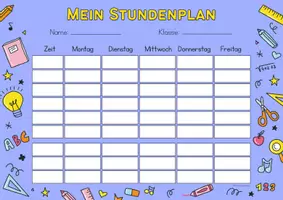 Vorschau - Mal- und Bastelvorlagen - Stundenplan - Verschiedene Stundenpläne Vorlagen in Bunt & SW - Seite 3