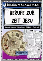 Vorschau - Arbeitsblätter - Berufe zur Zeit Jesu - Legekreis und 14-seitiges DIN A5-Faltehft - Umwelt Jesu Religionsunterricht - Deckblatt