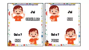 Aperçu - Apprentissages en autonomie - J'AI - QUI A ? LES PARTIES DU CORPS HUMAIN (OFFERT) - Page 1