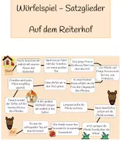 Vorschau - Spiele - Würfelspiel - Satzglieder - Auf dem Ponyhof - Deckblatt
