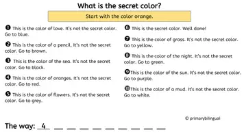 Vorschau - Arbeitsblätter - Lesespur auf Englisch: Find the way - Colours/Colors - Seite 3
