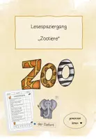 Vorschau - Arbeitsblätter - Lesespaziergang Zootiere - Deckblatt