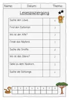 Vorschau - Arbeitsblätter - Lesespaziergang Zootiere - Seite 3