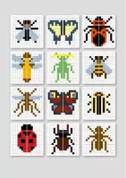 Vorschau - Arbeitsblätter - Symmetrie Pixelbilder Insekten - Deckblatt