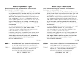 Vorschau - Arbeitsblätter - Welche Folgen haben Lügen? - Deckblatt