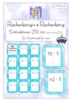 Vorschau - Spiele - Spiel - Rechenkönigin & Rechenkönig - Subtraktionen ZR 100 - Deckblatt