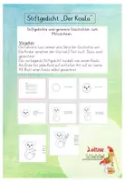 Vorschau - Mal- und Bastelvorlagen - Ein Stiftgedicht "Der Koala" - Deckblatt