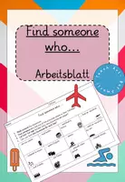 Vorschau - Arbeitsblätter - Find someone who - summer holidays edition - Deckblatt