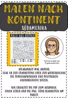 Vorschau - Arbeitsblätter - Malen nach Kontinent - SÜDAMERIKA Atlasarbeit - Deckblatt