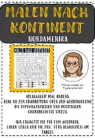 Vorschau - Arbeitsblätter - Malen nach Kontinent - NORDAMERIKA Atlasarbeit - Deckblatt